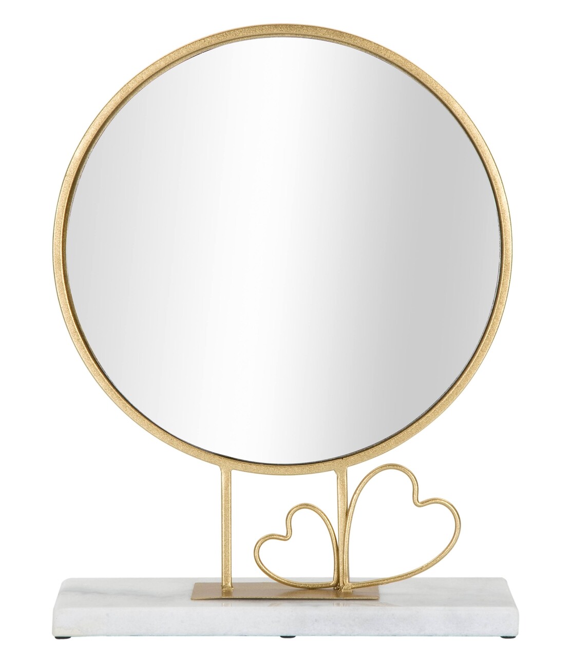 Oglinda de masa Heart, Mauro Ferretti, 30x39.5 cm, fier/marmura, auriu - imagine 7